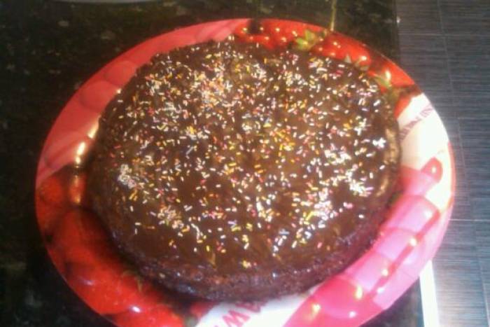 Tarta de chocolate y crema pastelera