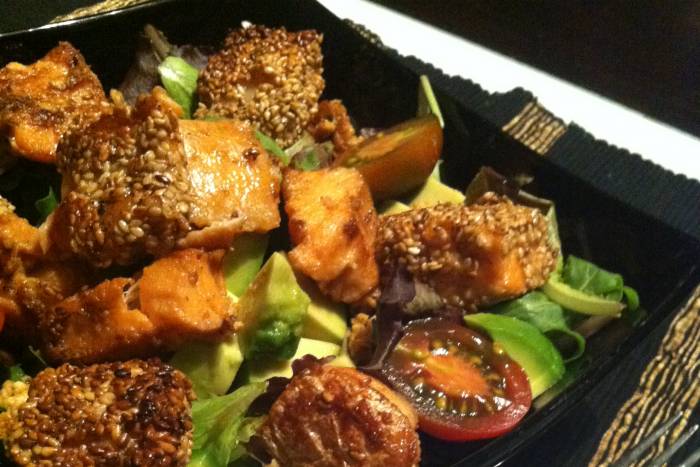 Ensalada templada de salmón