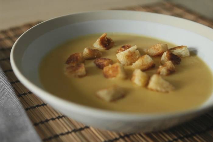 Crema de calabaza con picatostes