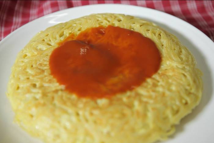 Tortilla de espaguetis