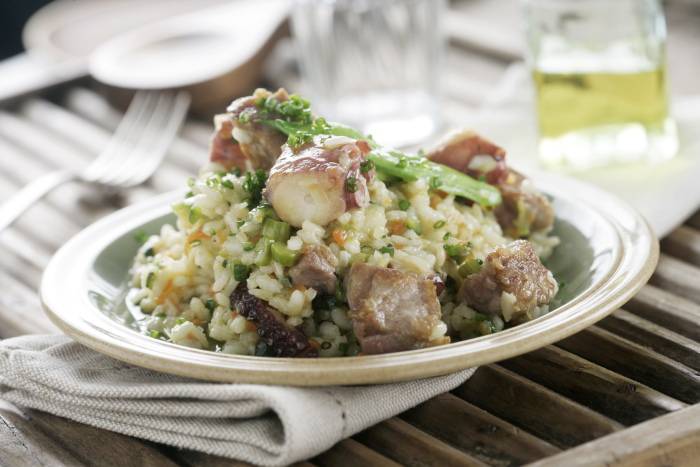 Arroz con lagarto ibérico