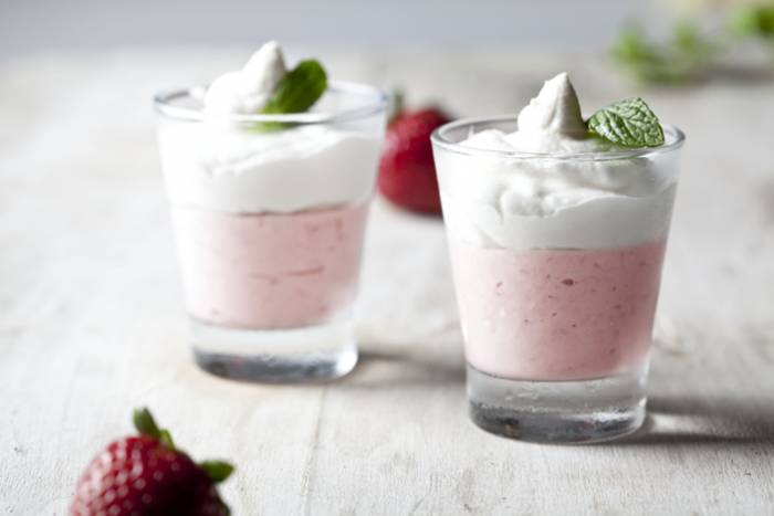 Crema bavaresa de dos colores