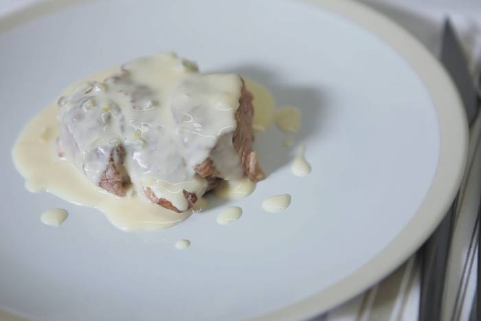 Solomillo al gorgonzola