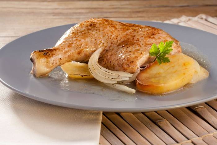 Pollo asado en microondas