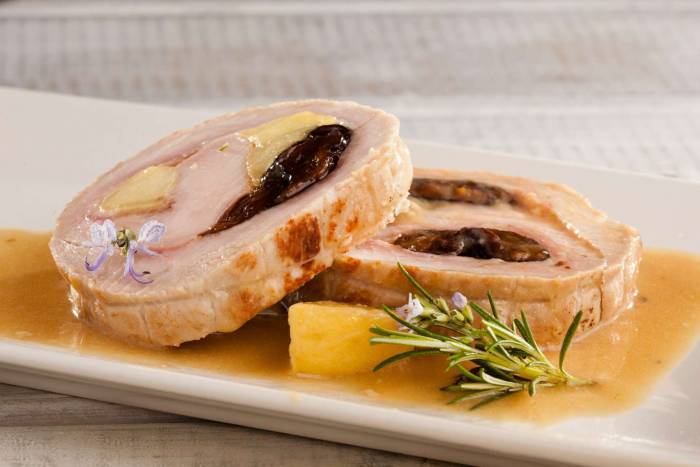Lomo de cerdo relleno de manzanas