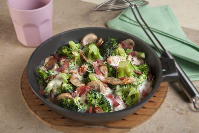 Gratinado de brócoli y champiñones