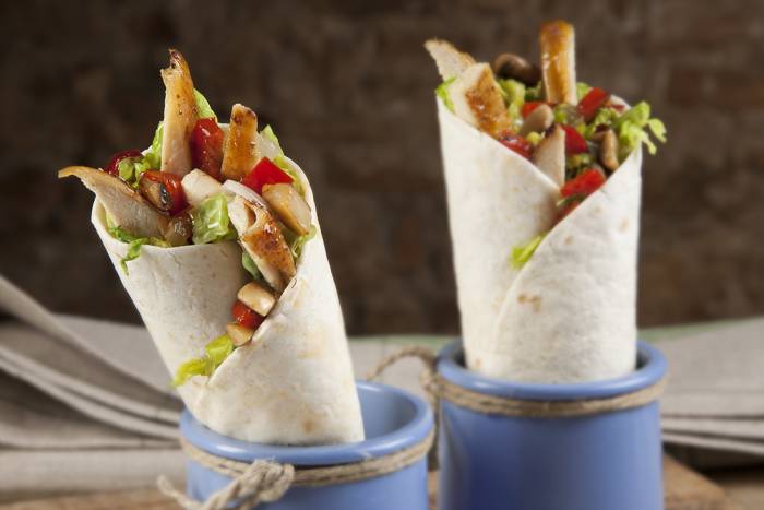 Wrap de pollo y champiñones