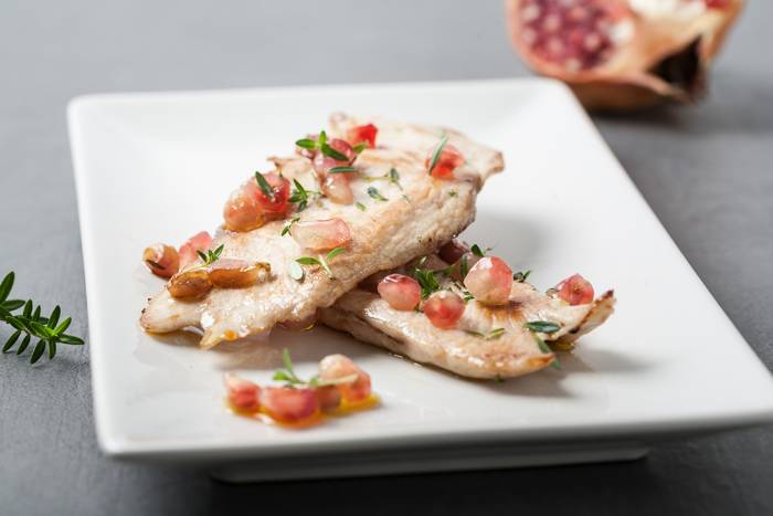 Pechuga de pollo con granada