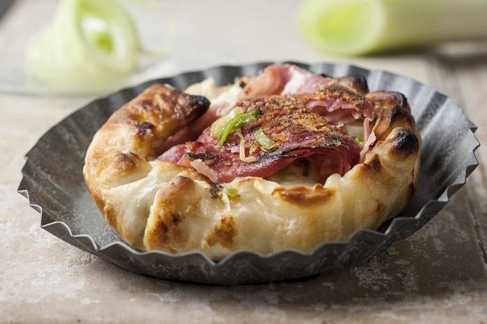 Quiche de puerro y jamón
