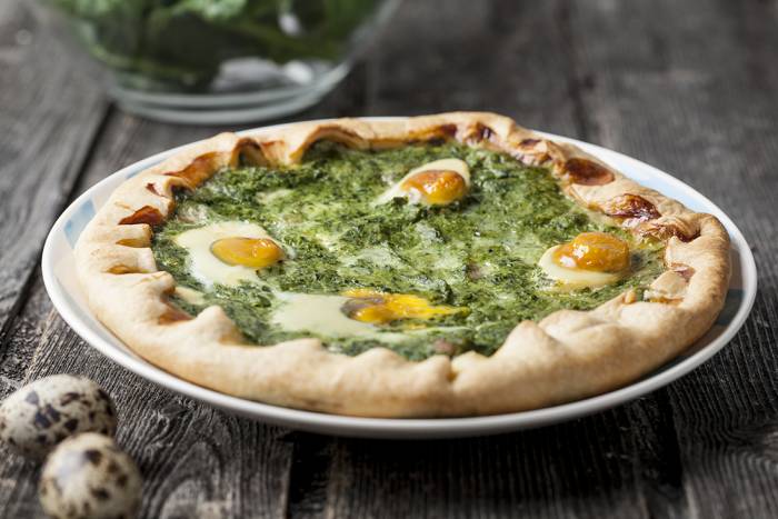 Quiche de acelgas y beicon