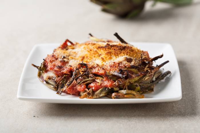 Alcachofas gratinadas