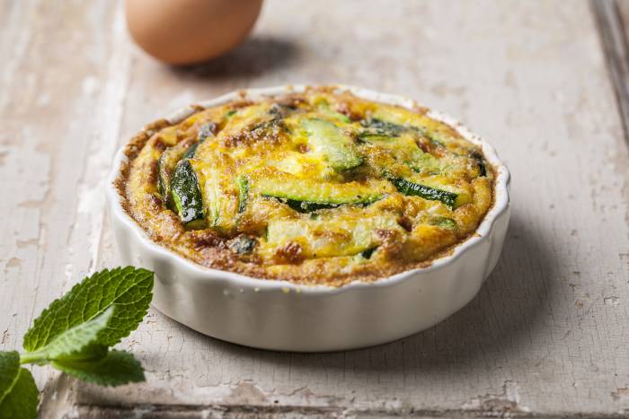 Quiche de calabacín y menta