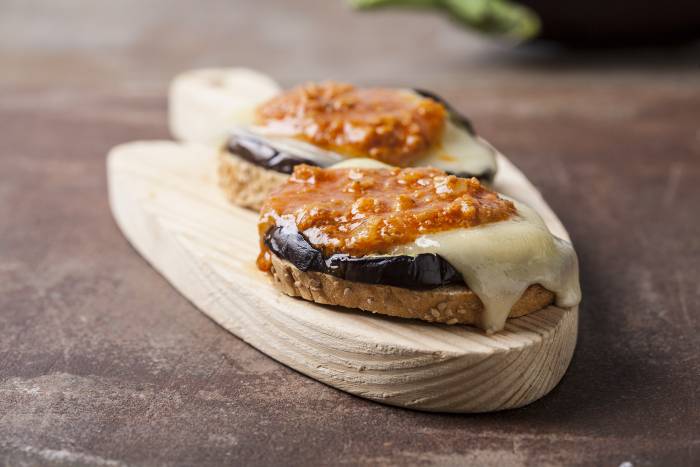 Tostada de berenjena
