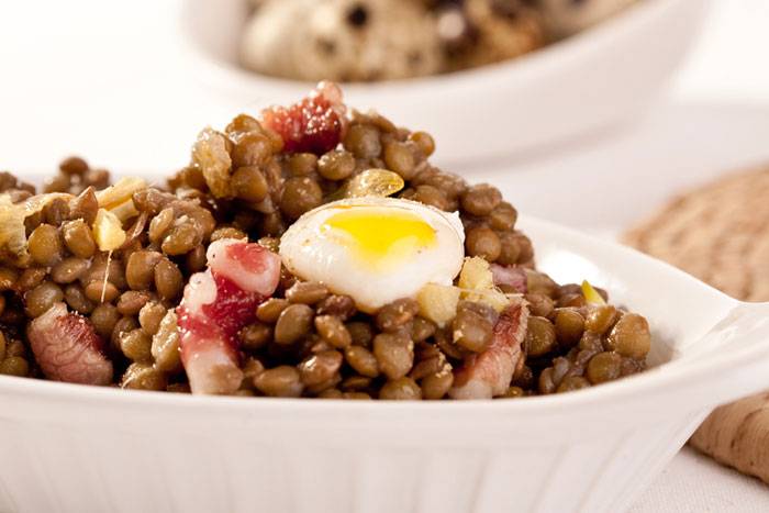 Ensalada tibia de lentejas