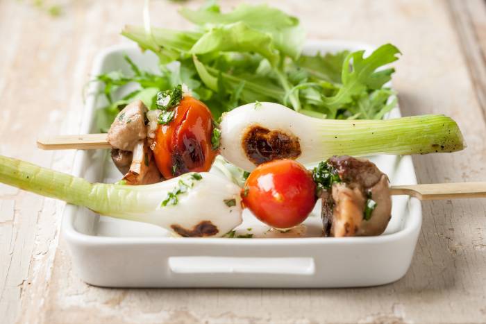 Brocheta de verdura marinada