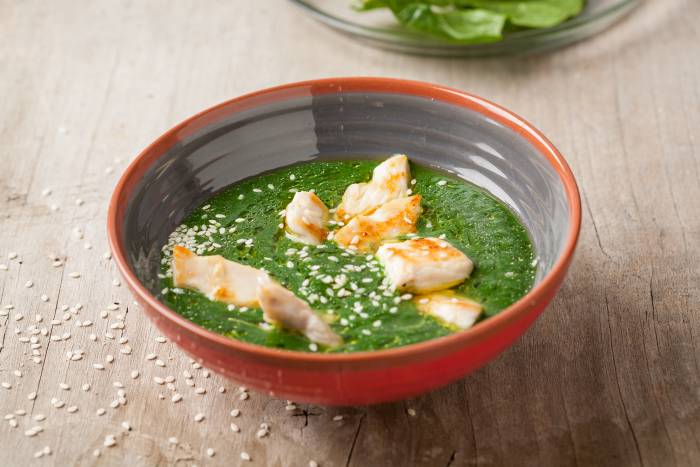 Crema de acelgas con pollo
