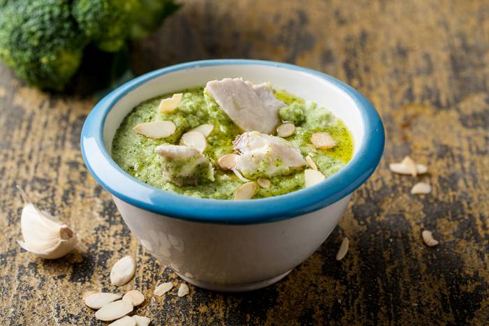 Crema de brócoli y rape