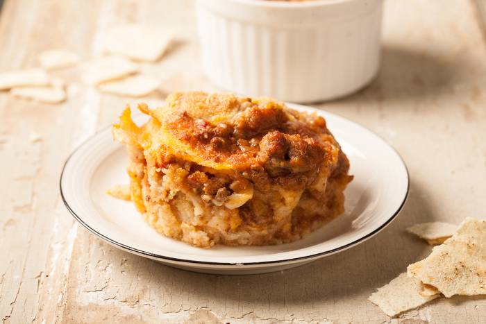 Pastel de carne y pan