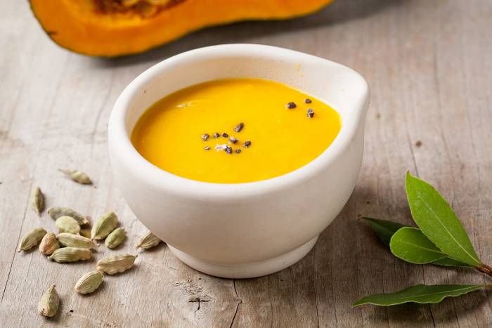 Crema de calabaza, zanahoria y cardamomo