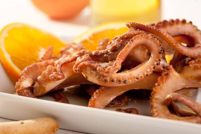 Pulpo a la naranja