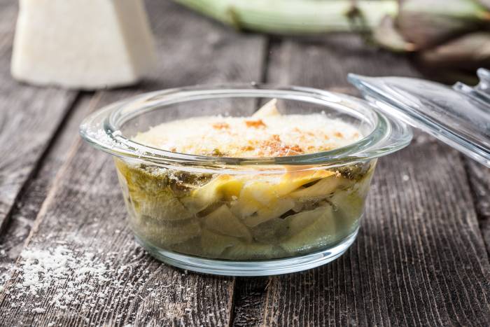 Lasaña de alcachofas