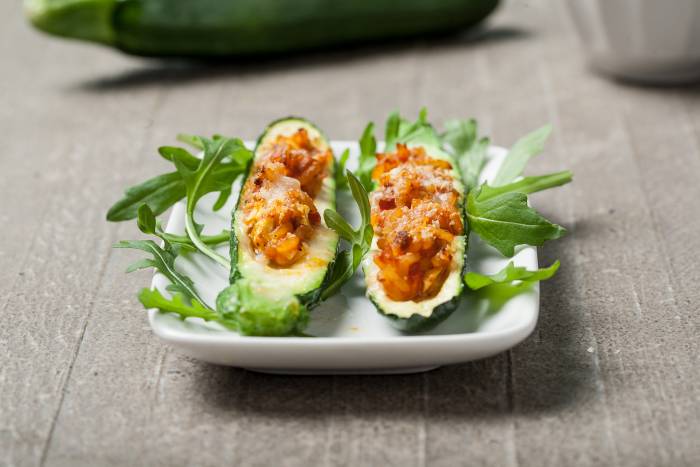 Calabacines rellenos al horno