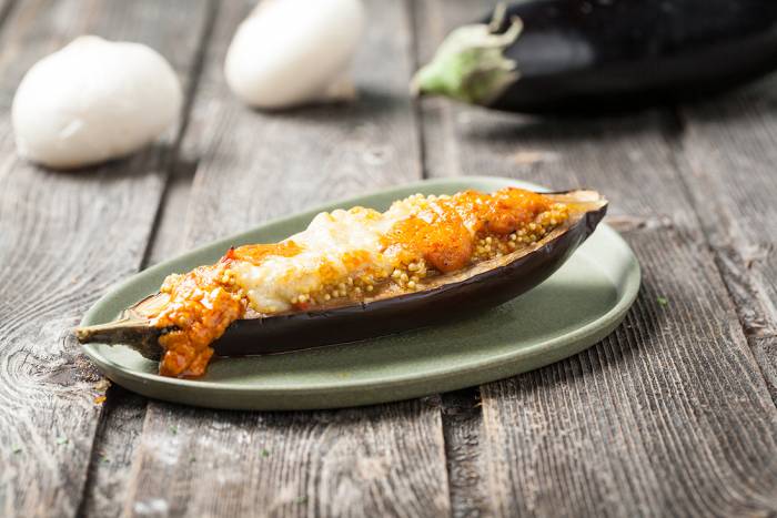 Berenjena rellena al horno