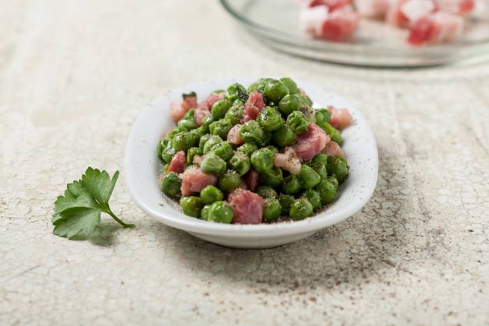 Guisantes con bacon