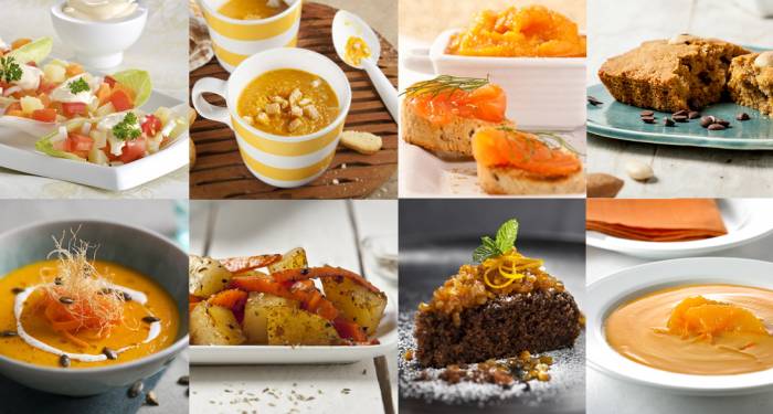 Un menú con zanahorias