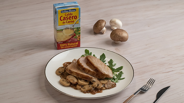 Lomo en salsa de champiñones