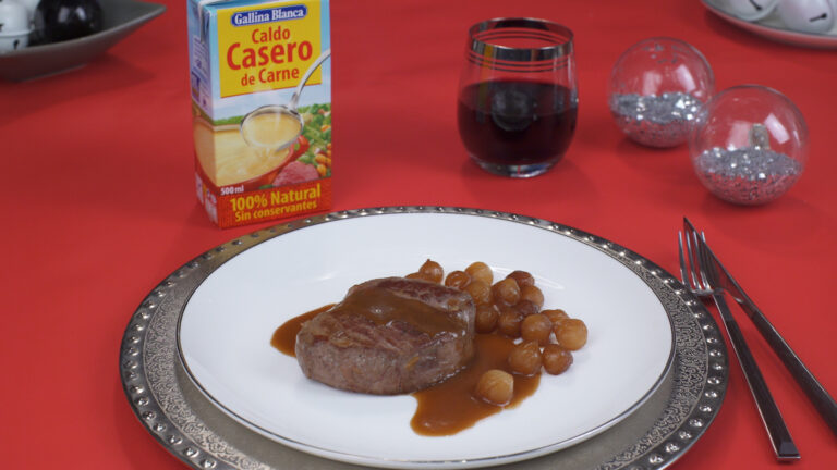 Solomillo al Pedro Ximénez con chalotas