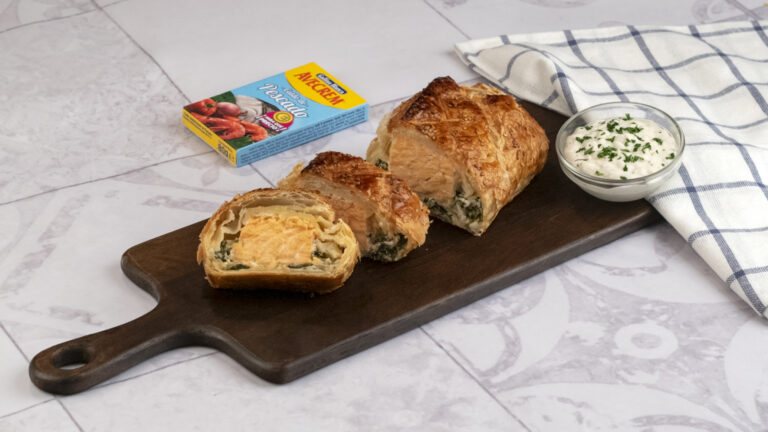 Salmón en hojaldre con espinacas