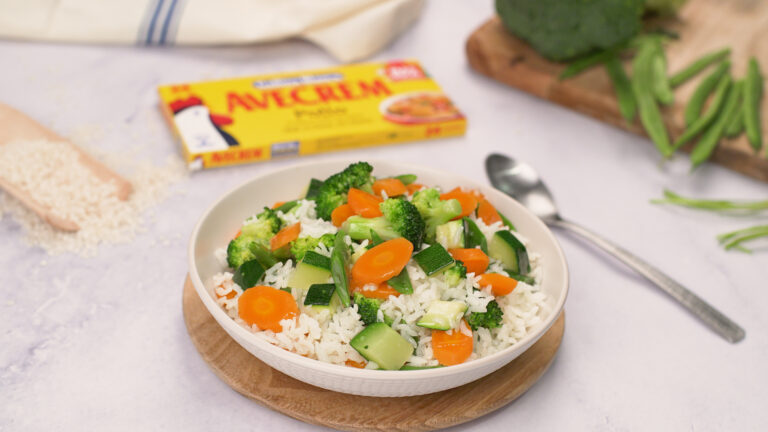 Arroz hervido con verduras