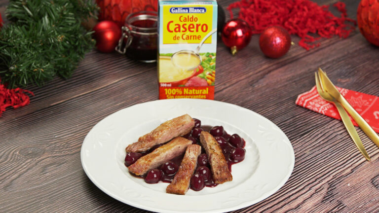 Secreto ibérico en salsa de vino tinto