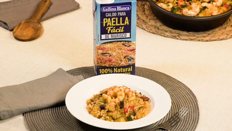 Arroz con berenjenas y gambas