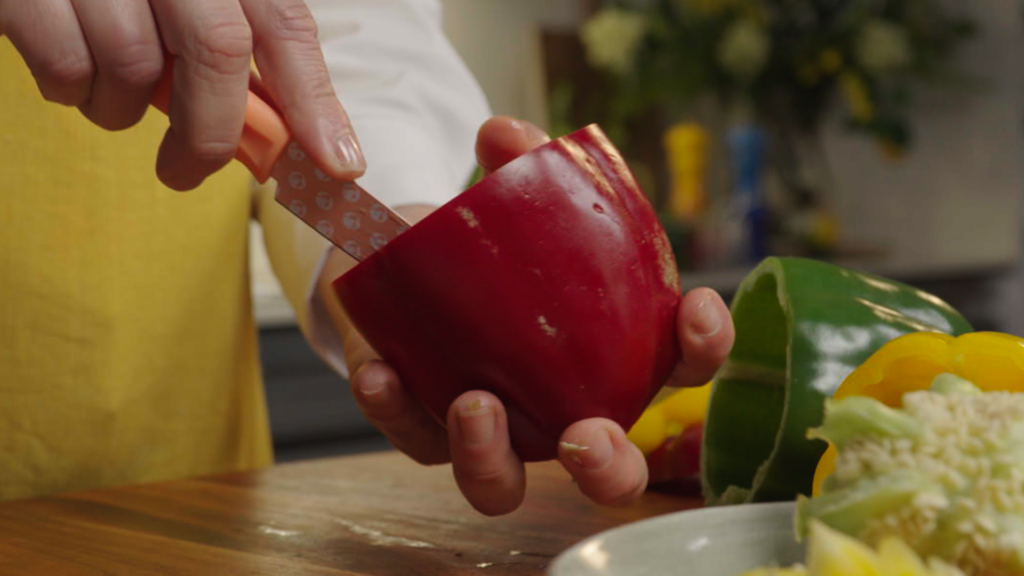 Preparar los pimientos para asar