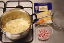 Preparar la mezcla de jamón y mantequilla