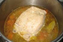 Enfriar y cortar la carne