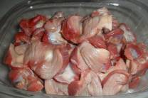 Preparar las mollejas de pollo