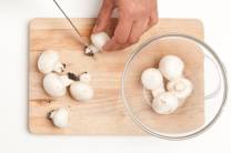 Preparación de los champiñones