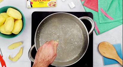 Preparación del puré de patatas