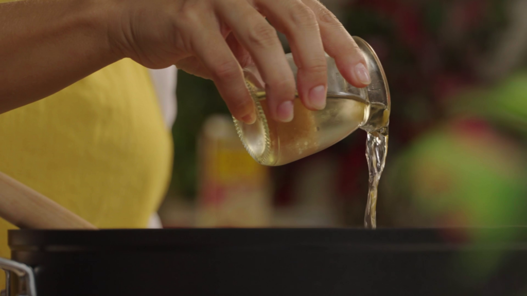 Cocinando la base del relleno