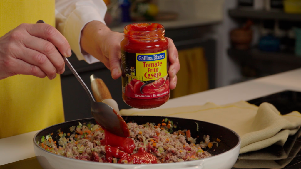 Integrar las verduras y la carne