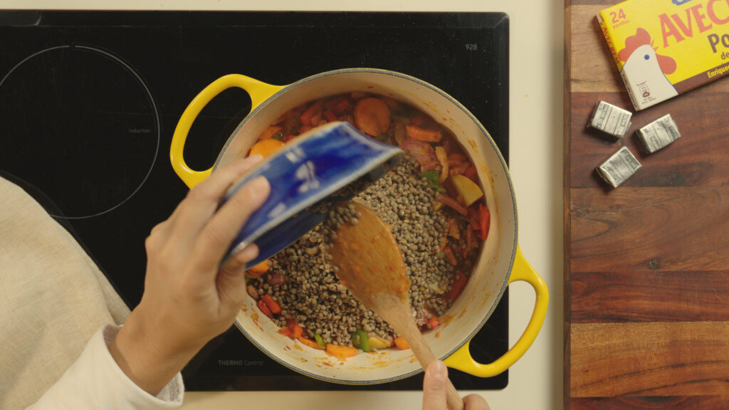 Incorporar las lentejas