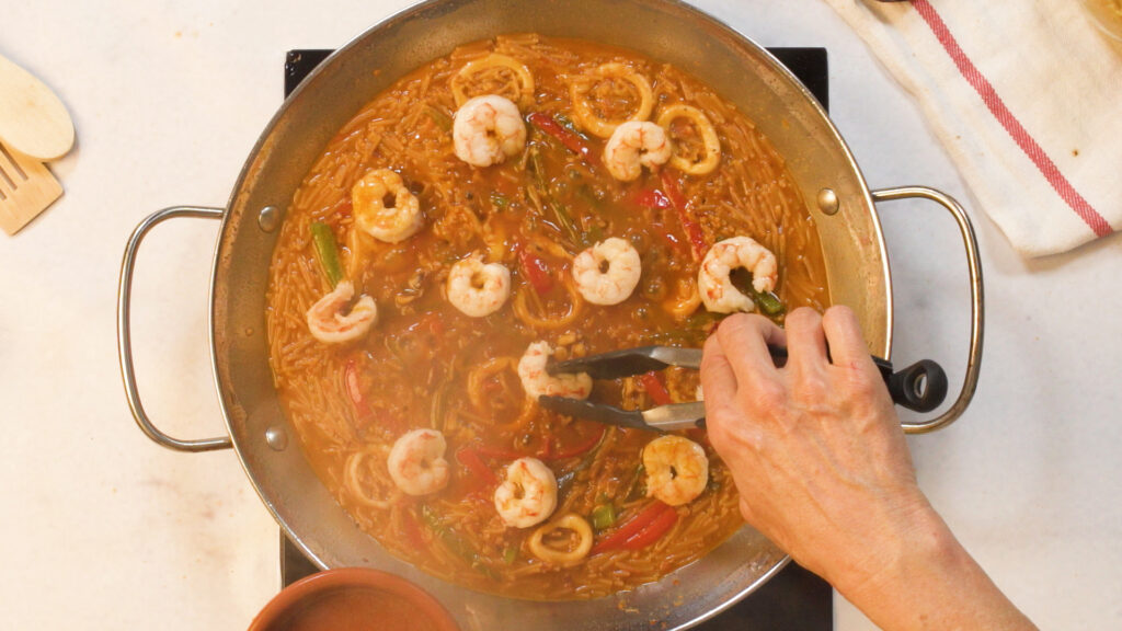 Cocción de la fideuá