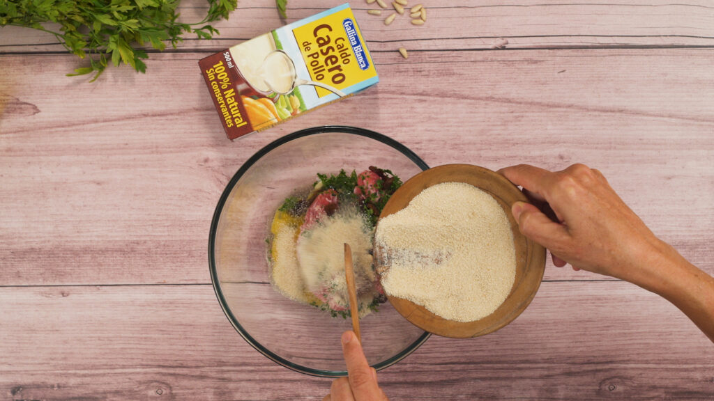 Preparación de la carne del redondo de pavo