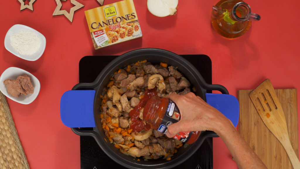 Montaje de los canelones