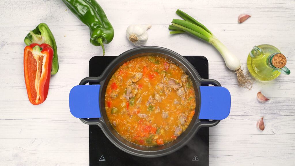 Cocción de las mollejas guisadas