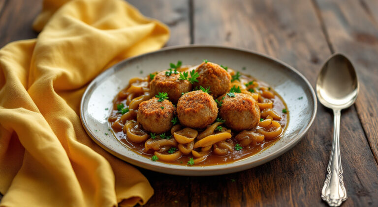 Albóndigas al comino con salsa de cebolla