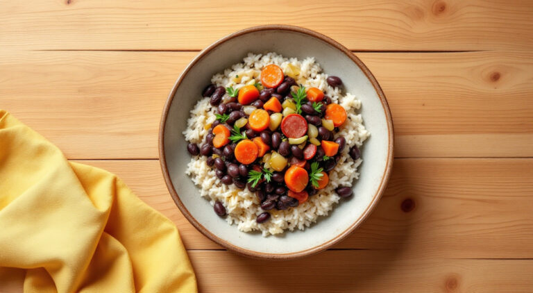 Alubias negras con arroz